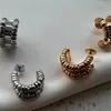 Français Vintage en forme de C printemps demi-anneau boucles d'oreilles pour les femmes personnalité évider enveloppé mode charme bijoux accessoires