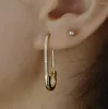 Hoopörhängen 2023 Gold Silver Color Safety Pin Earring Design Smycken för Women Lady Gift Fyllt enkel multi piercing