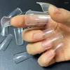 Unghie finte 504 pz/borsa Duck Feet Nail Tips Full Cover Clear Wide Flare Sistema di estensione del gel artificiale Accessori per manicure