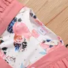 Clothing Sets 0-18 Newborn Baby Girl Clothes Set Floral Print Long Sleeve Romper Top and Suspender Skirt Headband Cute Outfit