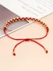 Strand Yastyt Red Black Rope Golden Bead Armband för kvinnor handgjorda armband boho smycken set mode vänskap trendig