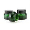 Heet verkopen 15 g 30 g 50 g bruine groene cosmetische potten handgezichtspakkingsflessen met zwarte deksels schuine schouderglazen crème flessen JL028