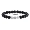 JLN Matt Onyx Tiger Eye Howlite Bracelet Genuine Energy Power Beads Stone Black Matte Agate Stretch Bead Couple Bracelets For Men Women Jewelry