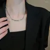Anhänger Halsketten Korea Unregelmäßige Plissee Geometrische Metall Halskette Für Frauen Schlüsselbein Kette Temperament Choker Kragen Schlüsselbein Hals
