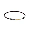 Strand PANJBJ Small Gold Color Titanium Beads Red Thread Woven Braid Bracelet For Women Girl Anklet Couple Jewely Gift Drop