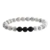 JLN Matt Onyx Tiger Eye Howlite Bracelet Genuine Energy Power Beads Stone Black Matte Agate Stretch Bead Couple Bracelets For Men Women Jewelry