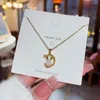 Pendant Necklaces Sweet Star Half Moon Zircon Love Heart Mother's Day Gift Necklace Woman Girl Wedding Blessing Jewelry