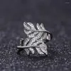 Wedding Rings 2023 Trendy Leaf Series Women With Brilliant Cubic Zirconia Luxury Engagement Bands Party Lady Jewelry
