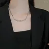 Anhänger Halsketten Korea Unregelmäßige Plissee Geometrische Metall Halskette Für Frauen Schlüsselbein Kette Temperament Choker Kragen Schlüsselbein Hals