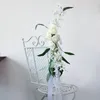 Decorative Flowers White Artificial for Home Garden Decoration Romantic Wedding Favor Fake Plants Flower Wall Welcome Sign Guest Card Decor