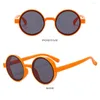 Lunettes de soleil Fashion Round Ins Retro Lunettes de soleil Steam Punk Women Eyewear Hip Hop Shades