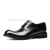 Scarpe derby Oxford in vera pelle di lusso da uomo Elegante scarpa da uomo d'affari da uomo con lacci neri di alta qualità