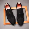 Dress Shoes For Men Genuine Leather Black Khaki oxford Suit Footwear Wedding Party Elegant Formal Business Suede Brogue Shoes