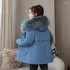 Frauen Trenchcoats Langarm Winter Jacke Mit Kapuze Mit Pelz Wolle Liner Damen Warme Solide Gepolsterte Jacken Dicke Parkas für Weibliche