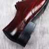 Chaussures habillées en cuir véritable pour hommes de luxe pointues chaussures de mariage en cuir oxford pour hommes noir bordeaux chaussures à lacets formelles pour hommes