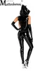 Sexy Set Femmes Sexy Latex à capuche Jumpsuit PVC Faux Cuir Wetlook Catsuit Hot Exotic Comes PU Lingerie Body Suit Clubwear Salopette T230530