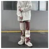 Dżinsy męskie 2023 Brown Patchwork Męska Pracy Prosta moda luźne spodnie Retro Y2K High Street Hip Hop Denim Pants