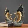 Decorative Objects Figurines home bedroom office desk accessories Wedding figurine swan decor easter decoration figurines Resin ornaments Animal statue 230530