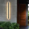 Lâmpada de parede Longa longa em casa ao ar livre impermeável Modernista Minimalista Villa Courtyard El Armazes LED de LED de luz externa