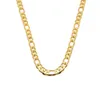 Bracelet collier plat plaqué or 18 carats à chaîne épaisse Figaro atmosphérique pour hommes à la mode