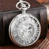 Карманные часы для стимпанк скелет Механические часы мужчины женщины антикварные роскошные пустые кулонные штуковины цепь мужской часы мужские часы