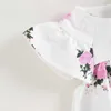 Kleidungssets für Neugeborene, Mädchen, Sommerkleidung, 0–2 Jahre, kurzärmeliges Oberteil mit Blumenmuster und einfarbige Shorts, 2-teiliges Outfit