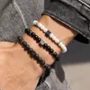 Strand Classic Cube Bracelet Men 2023 Роскошная кубическая ширина циркона 6 мм имитация жемчужина для ювелирных изделий