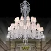 Candelabros de cristal de lujo europeo Candelabro clásico americano Lámparas colgantes Accesorio Gran vestíbulo del hotel Louge Hall Escaleras Sala de estar Villa Hogar Iluminación interior