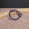 Link Bracelets Jewelry Men Charm Chain Fashion Colored Leather Rope Naval Wind Bangle Trendy Bracelet Beautiful Brand