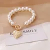 American Open Love Pearl Vintage Collier Femme Lettre Mode Collier Clavicule Chaîne