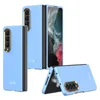 Lyxig anti-finger tryck vogue telefonfodral för Samsung Galaxy folding z fold4 5g smal skyddande mjuk stötfångare matt matt fast färg affär plätering vikar chockprocess