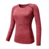 T-shirt pour femme Chemise de sport pour femme T-shirt de fitness à séchage rapide Vêtements d'entraînement de compression Collants à manches longues Running Gym Tops Blouses Chemises J2305