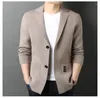 남자 양복 남자 정장 재킷 2023 봄 / 가을 캐주얼 한 느슨한 니트 단색 코트 고품질 비즈니스 블레이저 플러스 크기 3xl