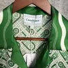 Heren Polo's Groene Ananas Scherm Casablanca Shirts Gradiënt Casual Losse Shorts Mouwen Hawaiian Beach Shirt voor Mannen Vrouwen 230529