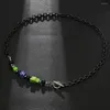 Chains Arrival Stainless Steel Colour Block Black Bead Circle Splicing Trend Jewellery Chain Necklace Gift For Friends