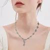 Pendentif Colliers Mode Française Polyvalent Dames En Acier Inoxydable Grain De Café Porc Nez Zircon Clavicule Collier