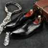 Hommes italiens chaussures habillées en cuir de veau véritable noir marron printemps automne bout pointu à lacets Brogue oxford chaussures de mariage pour hommes