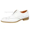 Marque de luxe hommes Oxford chaussures à lacets bout pointu blanc formel richelieu chaussures hommes mariage affaires en cuir robe chaussures hommes