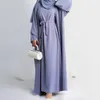 Etniska kläder 2 bit Abaya Kimono matchande muslimsk set Ramadan Abayas för kvinnor Dubai Turkiet Inner Hijab Dress African Islam Clothing Jilbab 230529