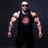 Męskie topy zbiornikowe mięśni siłowni odzież fitness Singlets Męs