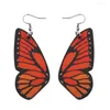 Boucles d'oreilles rondes creuses tournesol fleur mode 3D papillon Double face impression bijoux en bois cadeau avec fille