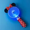 Cartoon Luminous Small Fan Portable USB Charging Handheld Mini Student Summer Outdoor Portable Fan Travel Outdoor Gift