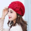 Berets HT2908 Thick Warm Women Winter Hat Fleece Lined Fur Skullies Beanies For Solid Knitted Beret