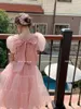 Mädchen Kleider Mädchen Kleid 2023 Sommer Kindermodische Blasenhülle pochiertes Garn -Set Prinzessin Baby