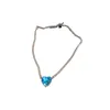 Pendentif Colliers MENGJIQIAO Mode Été Bleu Coeur Collier En Cristal Pour Les Femmes Géométrique Rond Clavicule Chaîne Clavicule Fête De Mariage