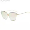 Солнцезащитные очки Новый роскошный бренд дизайн кошачьи глаза солнцезащитные очки женщины зеркало винтажные солнцезащитные очки Gafas Gradient Ocean Lens L230523