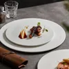 Platen vaste kleur keramisch tafelwerk Noordse restaurant cake bord gastronomische decoratie ronde steak dessert thuis serveerlade