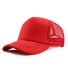 Ball Caps 2023 DIY Plain Baseball Cap Man Blank Trucker Hat Woman Mesh Solid Color Sun 55-60cm 18 Colors