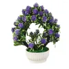 Fleurs décoratives artificielles bonsaï mode pas d'arrosage Texture claire fête de mariage Simulation plante en pot décor à la maison