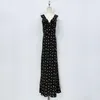 Casual jurken Fyion Runway Fashion dames zomerjurk mouwloze v-hals bloemenprint zijde A-lijn lange feestvakantie